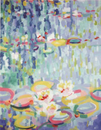 n�chstes Bild: Seerosen rot-blau-gelb