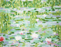 n�chstes Bild: Seerosen gr�n-wei�