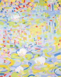 n�chstes Bild: Seerosen blau-rot